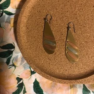 Metal drop earrings